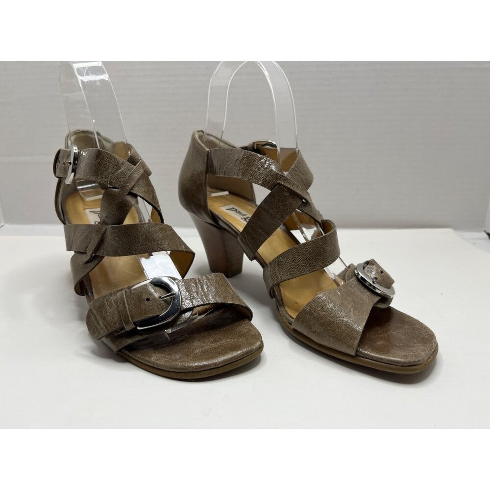 Paul Green Brown Taupe Strappy Open Toe Buckle Sandal Size‎ 5/ US 7.5